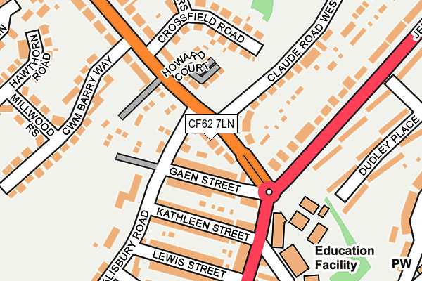 CF62 7LN map - OS OpenMap – Local (Ordnance Survey)