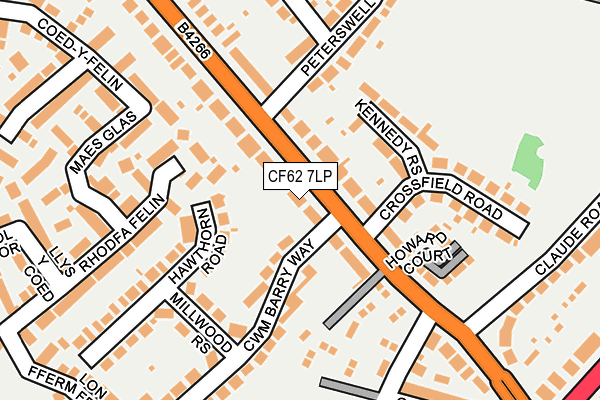 CF62 7LP map - OS OpenMap – Local (Ordnance Survey)