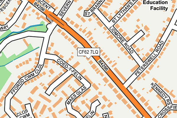 CF62 7LQ map - OS OpenMap – Local (Ordnance Survey)
