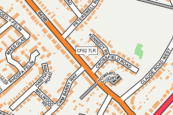 CF62 7LR map - OS OpenMap – Local (Ordnance Survey)