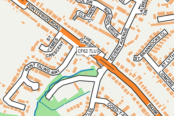 CF62 7LU map - OS OpenMap – Local (Ordnance Survey)