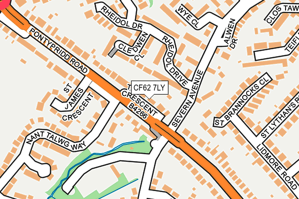 CF62 7LY map - OS OpenMap – Local (Ordnance Survey)
