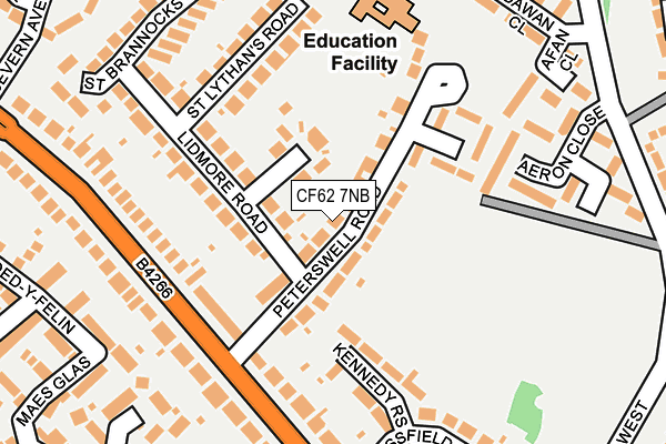 CF62 7NB map - OS OpenMap – Local (Ordnance Survey)