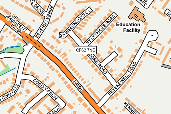 CF62 7NE map - OS OpenMap – Local (Ordnance Survey)