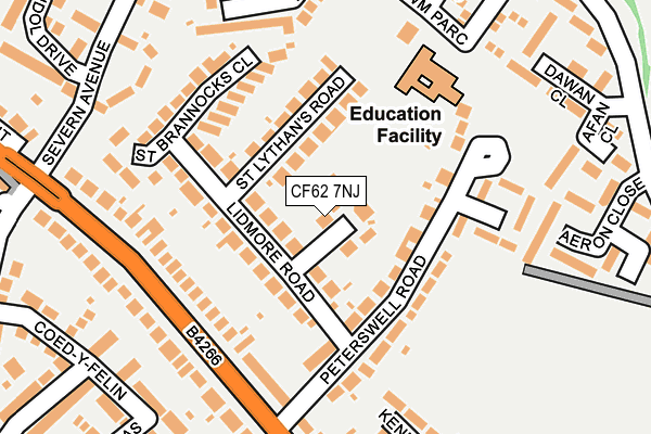 CF62 7NJ map - OS OpenMap – Local (Ordnance Survey)