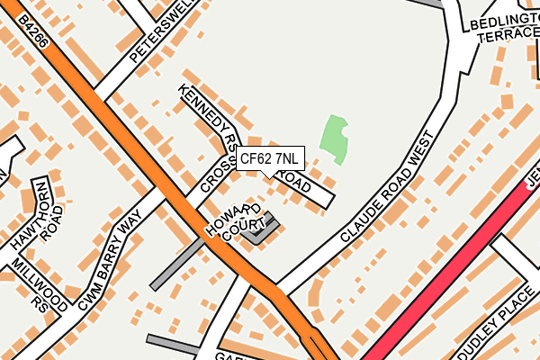 CF62 7NL map - OS OpenMap – Local (Ordnance Survey)