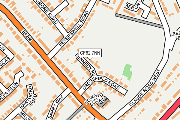 CF62 7NN map - OS OpenMap – Local (Ordnance Survey)