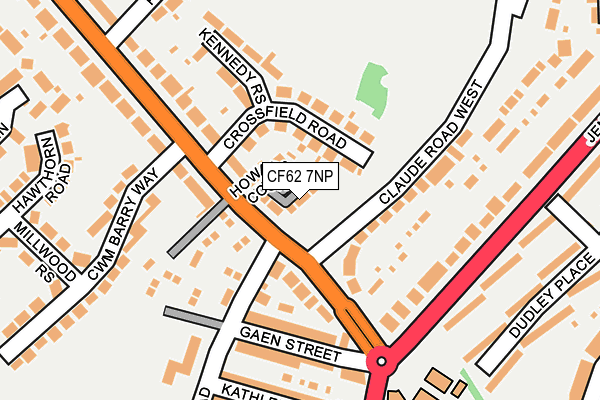 CF62 7NP map - OS OpenMap – Local (Ordnance Survey)