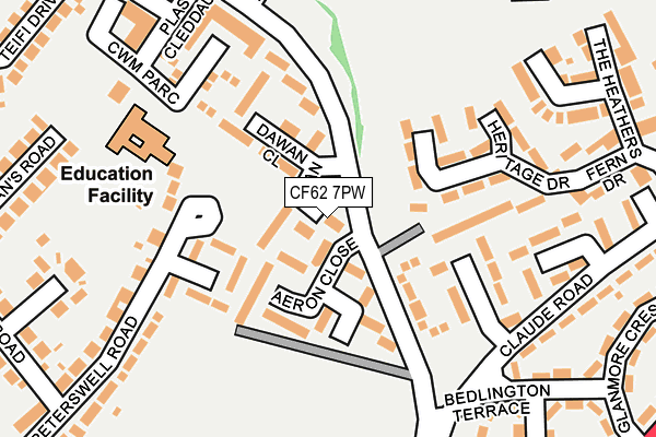 CF62 7PW map - OS OpenMap – Local (Ordnance Survey)