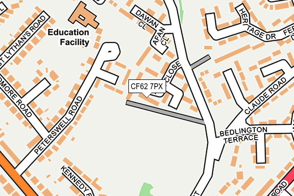 CF62 7PX map - OS OpenMap – Local (Ordnance Survey)