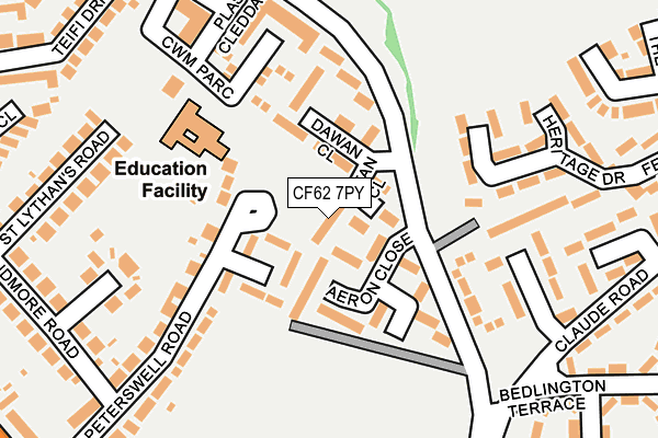 CF62 7PY map - OS OpenMap – Local (Ordnance Survey)