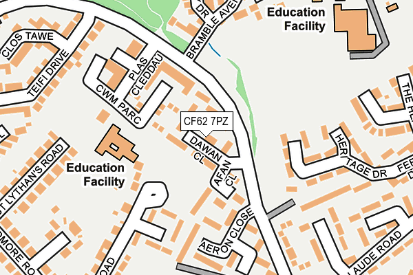 CF62 7PZ map - OS OpenMap – Local (Ordnance Survey)