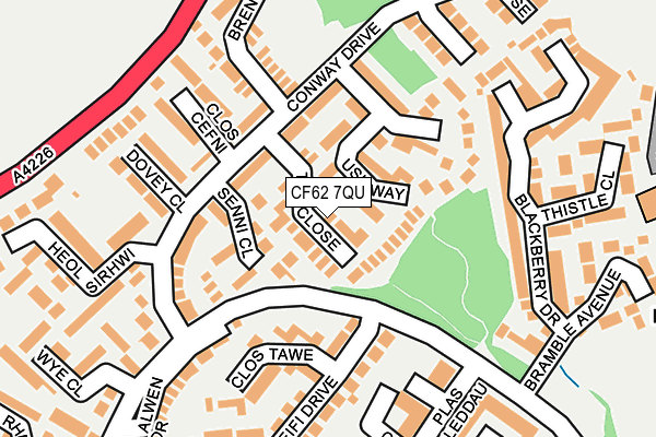 CF62 7QU map - OS OpenMap – Local (Ordnance Survey)