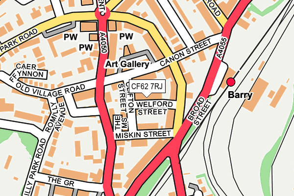 CF62 7RJ map - OS OpenMap – Local (Ordnance Survey)