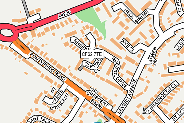CF62 7TE map - OS OpenMap – Local (Ordnance Survey)