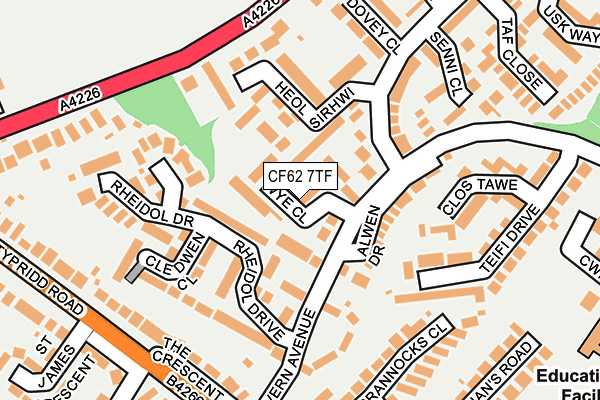 CF62 7TF map - OS OpenMap – Local (Ordnance Survey)