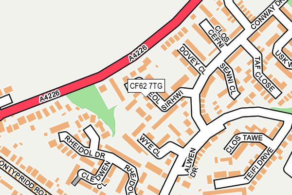 CF62 7TG map - OS OpenMap – Local (Ordnance Survey)