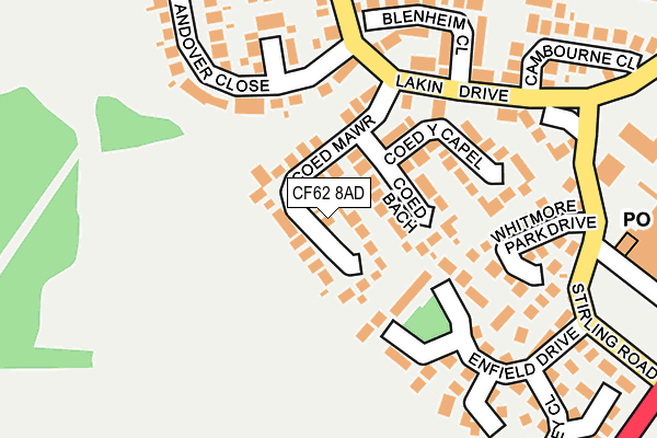 CF62 8AD map - OS OpenMap – Local (Ordnance Survey)