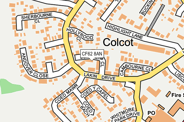 CF62 8AN map - OS OpenMap – Local (Ordnance Survey)