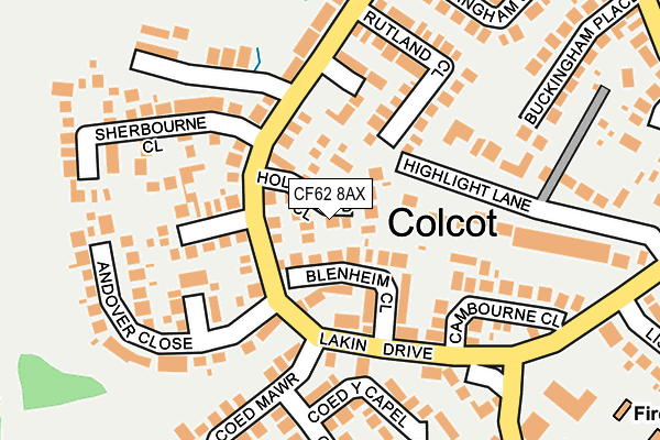 CF62 8AX map - OS OpenMap – Local (Ordnance Survey)