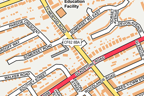 CF62 8BA map - OS OpenMap – Local (Ordnance Survey)