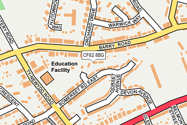 CF62 8BG map - OS OpenMap – Local (Ordnance Survey)