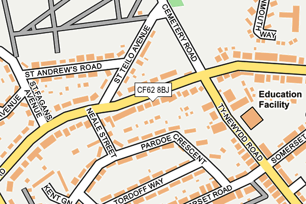 CF62 8BJ map - OS OpenMap – Local (Ordnance Survey)