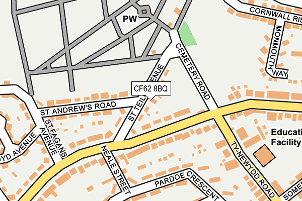 CF62 8BQ map - OS OpenMap – Local (Ordnance Survey)