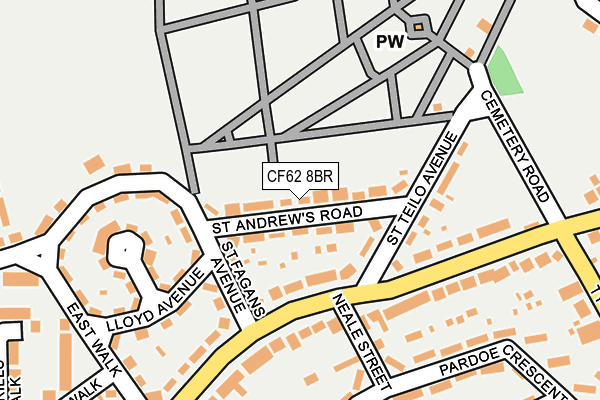 CF62 8BR map - OS OpenMap – Local (Ordnance Survey)