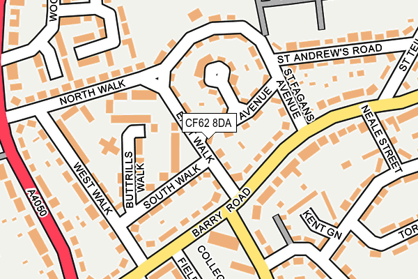 CF62 8DA map - OS OpenMap – Local (Ordnance Survey)