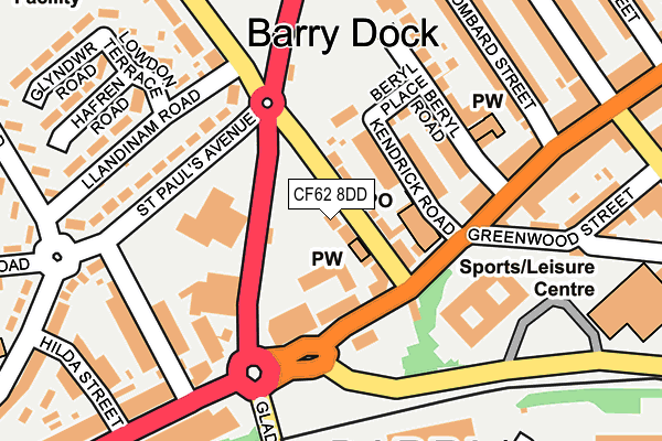 CF62 8DD map - OS OpenMap – Local (Ordnance Survey)