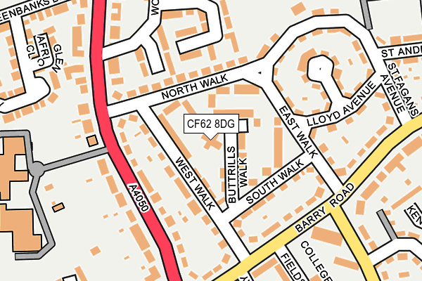 CF62 8DG map - OS OpenMap – Local (Ordnance Survey)