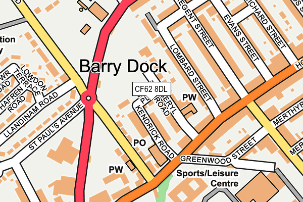 CF62 8DL map - OS OpenMap – Local (Ordnance Survey)