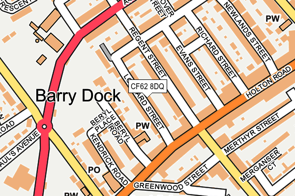 CF62 8DQ map - OS OpenMap – Local (Ordnance Survey)