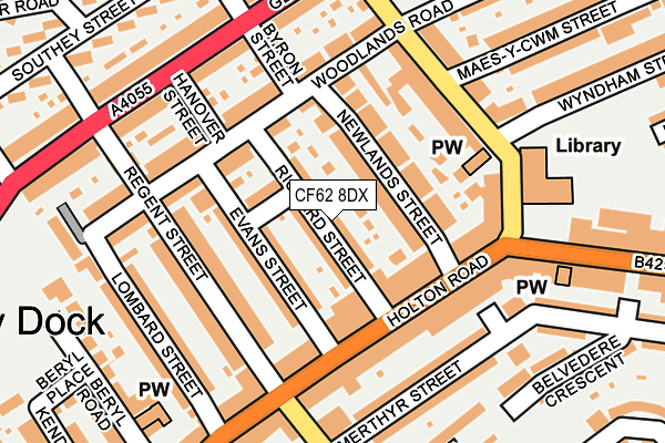 CF62 8DX map - OS OpenMap – Local (Ordnance Survey)