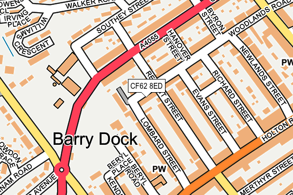 CF62 8ED map - OS OpenMap – Local (Ordnance Survey)