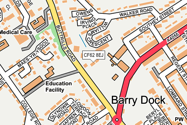 CF62 8EJ map - OS OpenMap – Local (Ordnance Survey)