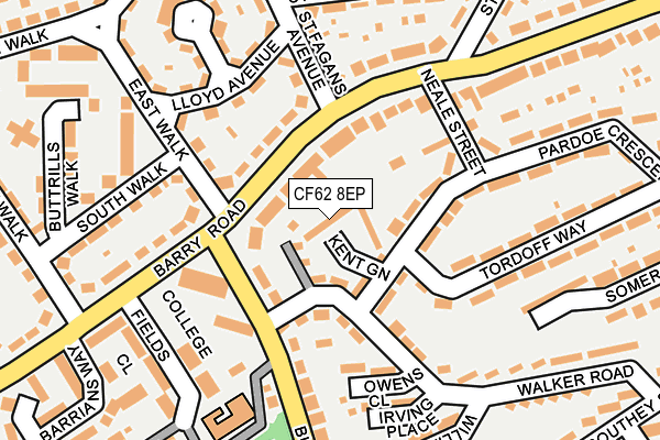 CF62 8EP map - OS OpenMap – Local (Ordnance Survey)