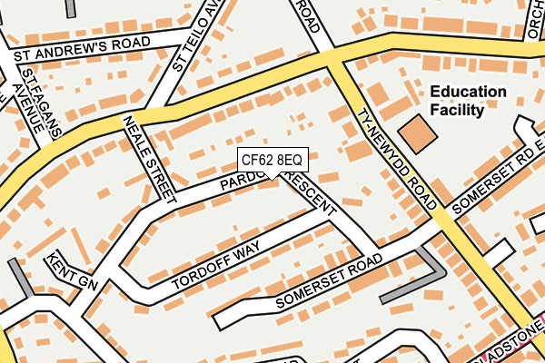 CF62 8EQ map - OS OpenMap – Local (Ordnance Survey)