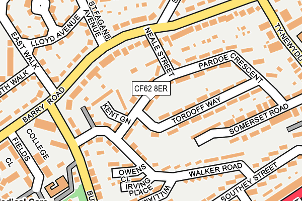 CF62 8ER map - OS OpenMap – Local (Ordnance Survey)