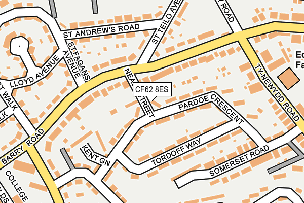 CF62 8ES map - OS OpenMap – Local (Ordnance Survey)