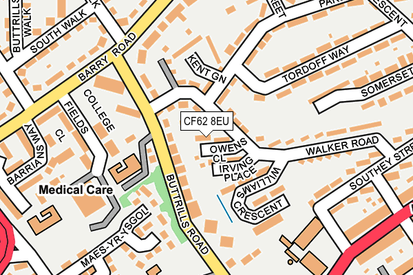 CF62 8EU map - OS OpenMap – Local (Ordnance Survey)