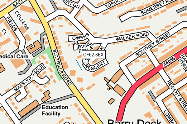 CF62 8EX map - OS OpenMap – Local (Ordnance Survey)