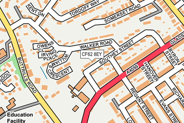 CF62 8EY map - OS OpenMap – Local (Ordnance Survey)