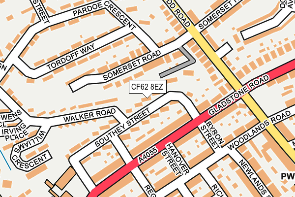 CF62 8EZ map - OS OpenMap – Local (Ordnance Survey)