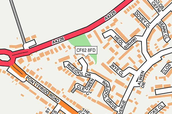 CF62 8FD map - OS OpenMap – Local (Ordnance Survey)