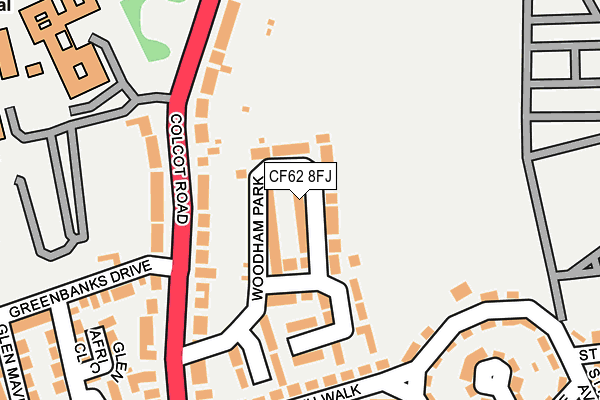 CF62 8FJ map - OS OpenMap – Local (Ordnance Survey)