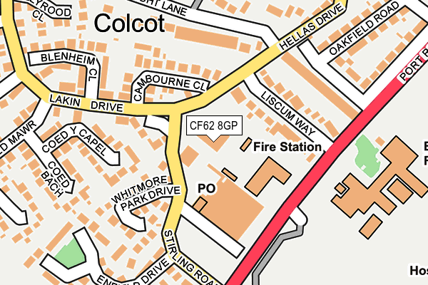 CF62 8GP map - OS OpenMap – Local (Ordnance Survey)