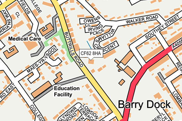 CF62 8HA map - OS OpenMap – Local (Ordnance Survey)