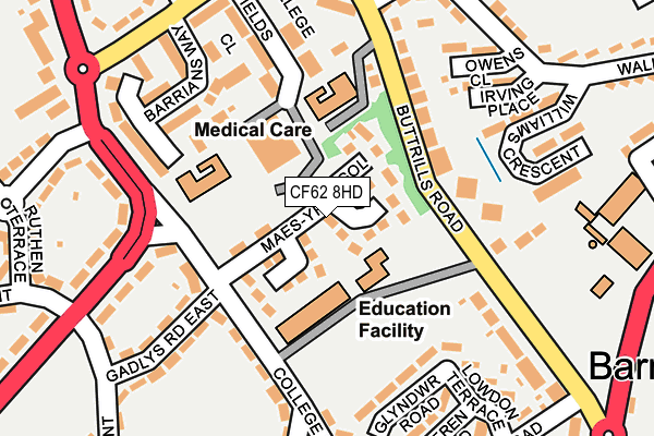 CF62 8HD map - OS OpenMap – Local (Ordnance Survey)